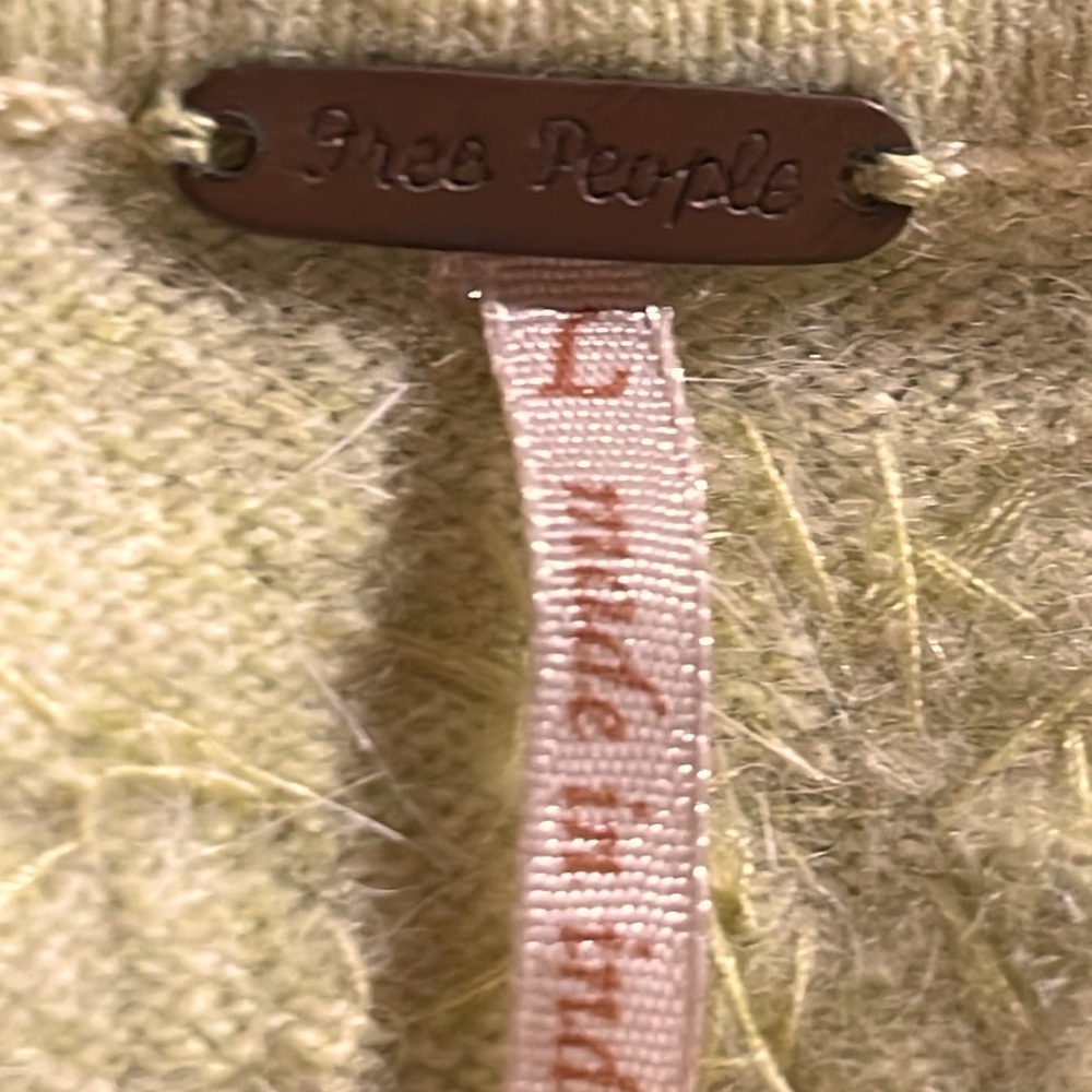 Free People Soft Green Beaded Cardigan - Picture 6 of 12